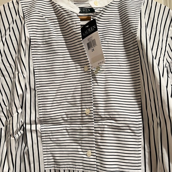 NWT. Lauren by Ralph Lauren black and white striped tunic. - Picture 4 of 4